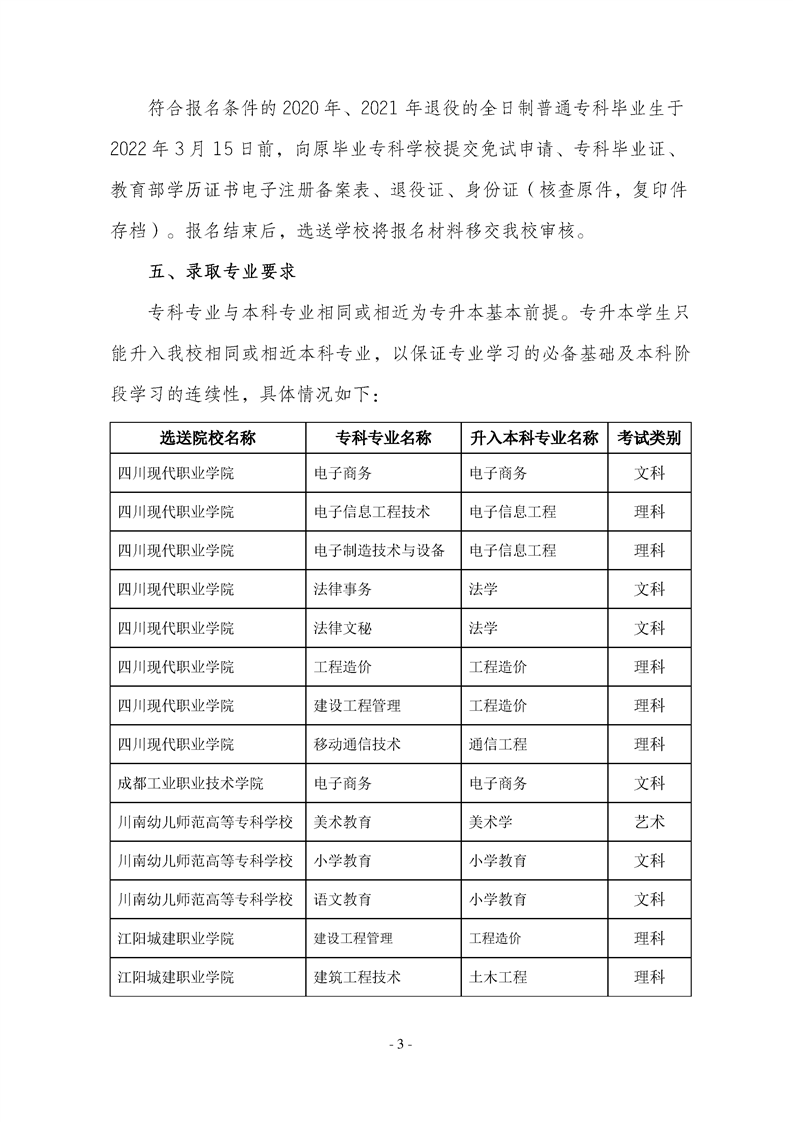 2022年內(nèi)江師范學院專升本招生簡章(圖3)