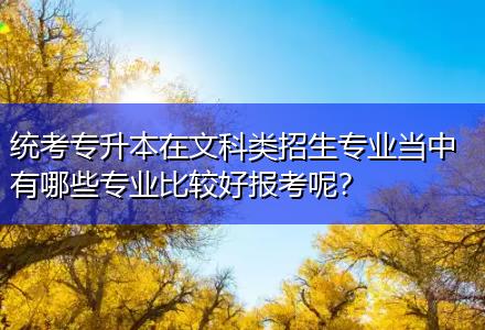 統(tǒng)考專升本在文科類招生專業(yè)當(dāng)中有哪些專業(yè)比較好報(bào)考呢？