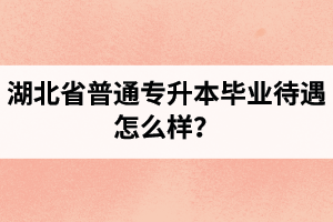 湖北省普通專升本畢業(yè)待遇怎么樣？