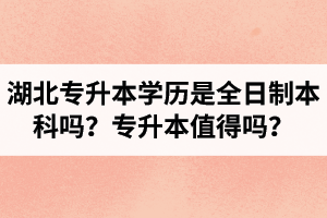 湖北專升本學(xué)歷是全日制本科嗎？專升本值得嗎？