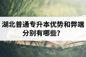 湖北普通專升本優(yōu)勢和弊端分別有哪些？