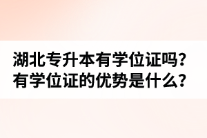 湖北普通專升本有學位證嗎？有學位證的優(yōu)勢是什么？