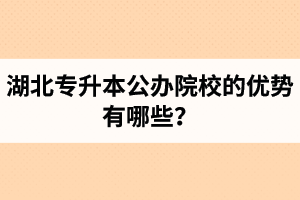 湖北專升本公辦院校的優(yōu)勢(shì)有哪些？為什么大家都想報(bào)公辦學(xué)校？