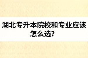 湖北專升本院校和專業(yè)應該怎么選？公辦院校和民辦院校差別大嗎？