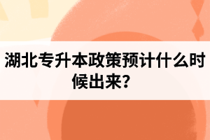 湖北專升本政策預(yù)計什么時候出來？報名前需要做好哪些事情？