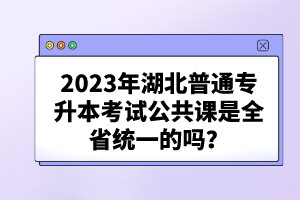 2023年湖北普通專升本考試公共課是全省統(tǒng)一的嗎？