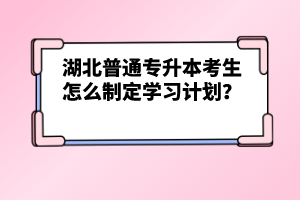 湖北普通專升本考生怎么制定學(xué)習(xí)計(jì)劃？