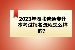 2023年湖北普通專升本考試報(bào)名流程怎么樣的？