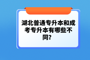 湖北普通專升本和成考專升本有哪些不同？