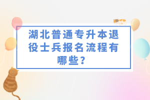 湖北普通專升本退役士兵報名流程有哪些？