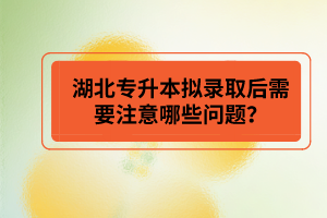 湖北專升本擬錄取后需要注意哪些問題？