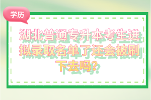 湖北普通專升本考生進(jìn)擬錄取名單了還會被刷下去嗎？