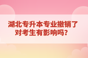 湖北專升本專業(yè)撤銷了對考生有影響嗎？