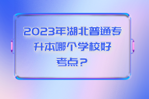 2023年湖北普通專升本哪個(gè)學(xué)校好考點(diǎn)？