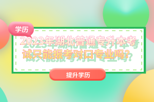 2023年湖北普通專升本考試只能報(bào)考對(duì)口專業(yè)嗎？