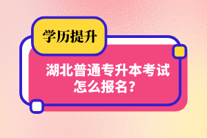 湖北普通專升本考試怎么報(bào)名？