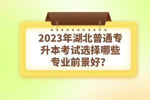 2023年湖北普通專升本考試選擇哪些專業(yè)前景好？