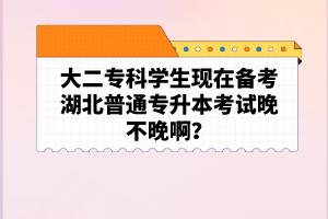 大二?？茖W生現(xiàn)在備考湖北普通專升本考試晚不晚??？