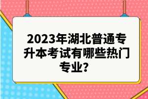 2023年湖北普通專(zhuān)升本考試有哪些熱門(mén)專(zhuān)業(yè)？