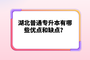 湖北普通專升本有哪些優(yōu)點(diǎn)和缺點(diǎn)？