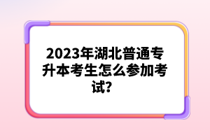 2023年湖北普通專升本考生怎么參加考試？