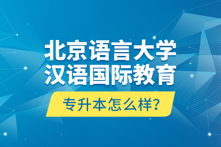 北京語(yǔ)言大學(xué)漢語(yǔ)國(guó)際教育專升本怎么樣？