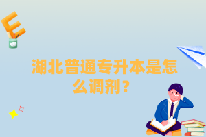 湖北普通專升本是怎么調劑？