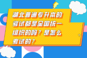 湖北普通專升本的考試都是全國統(tǒng)一組織的嗎？是怎么考試的？